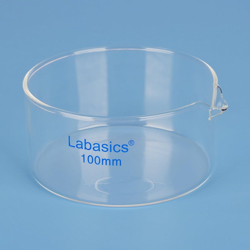 Labasics Crystallizing Dish with Spout and Heavy-Duty Rim, Thick-Walled Design High Borosilicate Glass Reusable Crystallizing Dishes for Crystallization and Evaporation, 300 ml Capacity OD 100 mm - Image 5